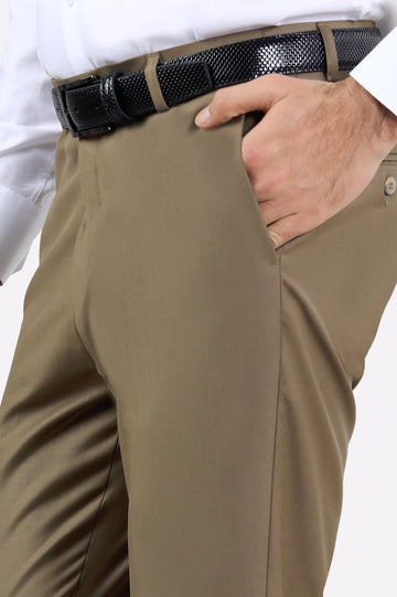 Brown Regular Fit Formal Trouser
