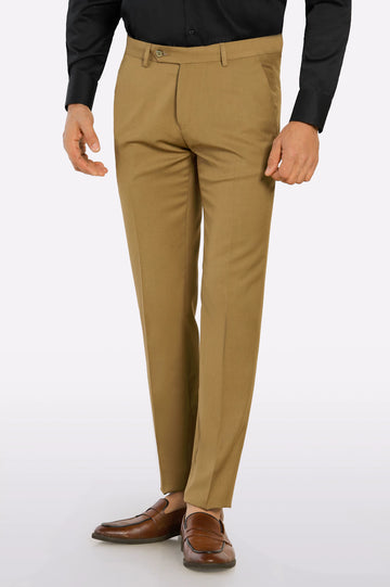 Beige Slim Fit Formal Trouser