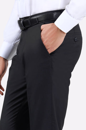 Black Regular Fit Formal Trouser