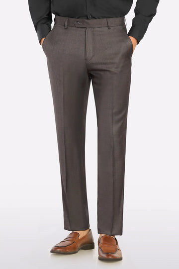 Brown Regular Fit Formal Trouser