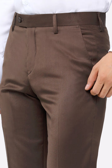 Brown Smart Fit Formal Trouser