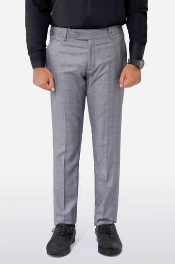 Light Grey Slim Fit Formal Trouser