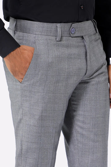 Light Grey Slim Fit Formal Trouser