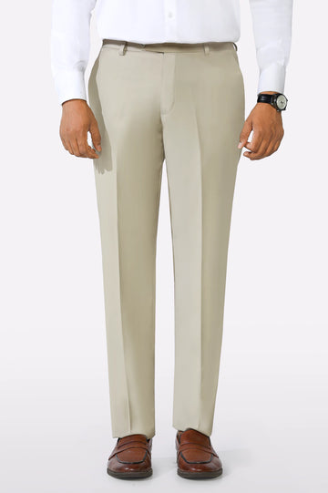 Sand Regular Fit Formal Trouser