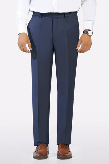 Navy Blue Regular Fit Formal Trouser
