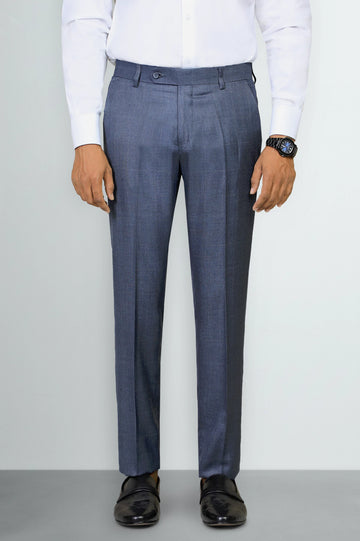 Blue Slim Fit Formal Trouser