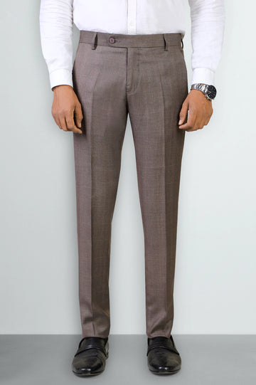 Brown Slim Fit Formal Trouser