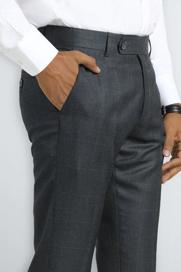 Dark Grey Slim Fit Formal Trouser