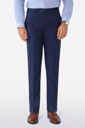 Navy Blue Regular Fit Formal Trouser