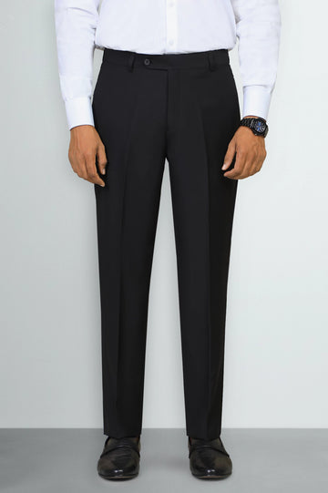 Black Regular Fit Formal Trouser