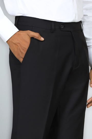 Black Regular Fit Formal Trouser
