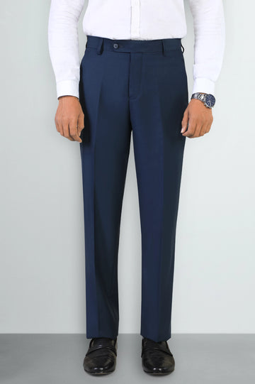 Blue Regular Fit Formal Trouser