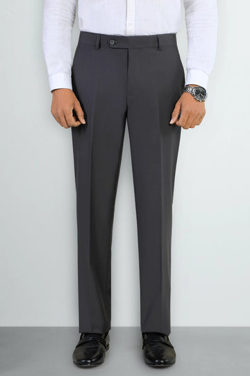 Charcoal Regular Fit Formal Trouser