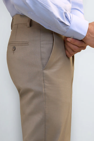 Fawn Regular Fit Formal Trouser