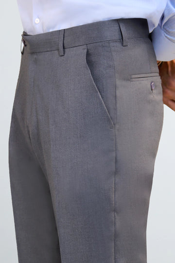 Grey Regular Fit Formal Trouser