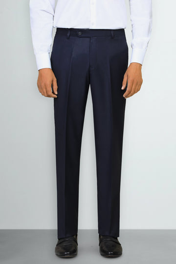 Navy Blue Regular Fit Formal Trouser
