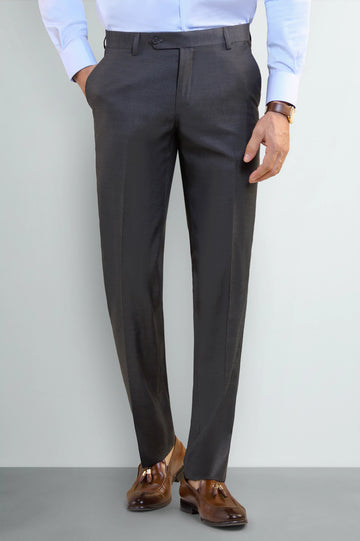 Dark Grey Regular Fit Formal Trouser