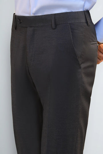 Dark Grey Regular Fit Formal Trouser