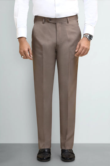 Beige Regular Fit Formal Trouser