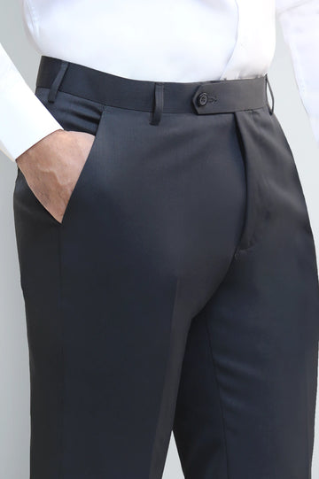 Charcoal Regular Fit Formal Trouser