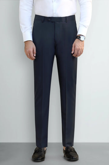 Navy Blue Regular Fit Formal Trouser