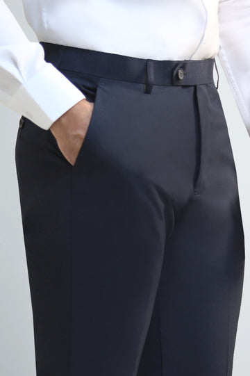 Navy Blue Regular Fit Formal Trouser