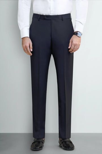 Navy Blue Regular Fit Formal Trouser