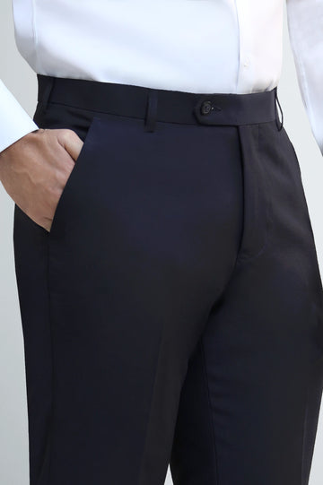 Navy Blue Regular Fit Formal Trouser