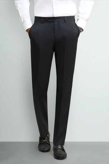 Charcoal Regular Fit Formal Trouser