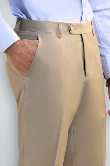 Fawn Regular Fit Formal Trouser