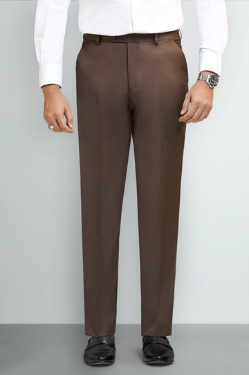 Brown Regular Fit Formal Trouser
