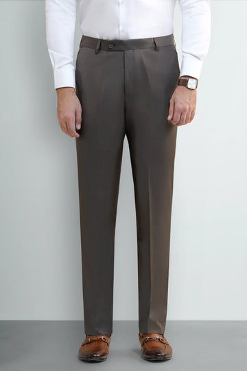 Medium Brown Regular Fit Formal Trouser