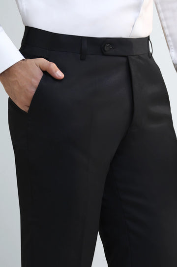 Black Regular Fit Formal Trouser