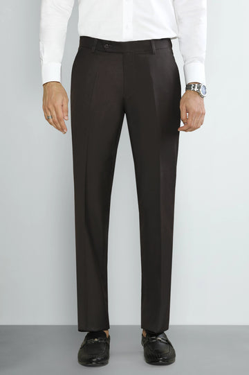 Dark Brown Smart Fit Formal Trouser