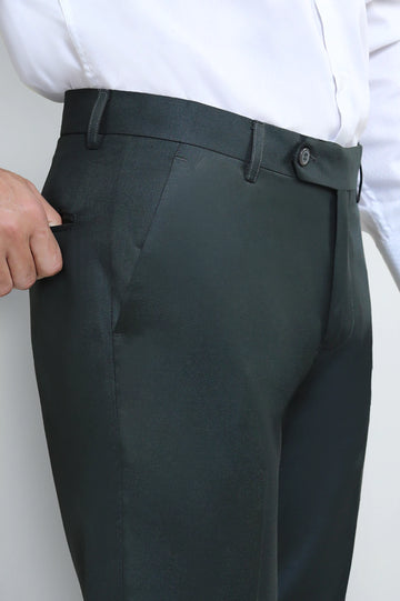 Dark Olive Smart Fit Formal Trouser