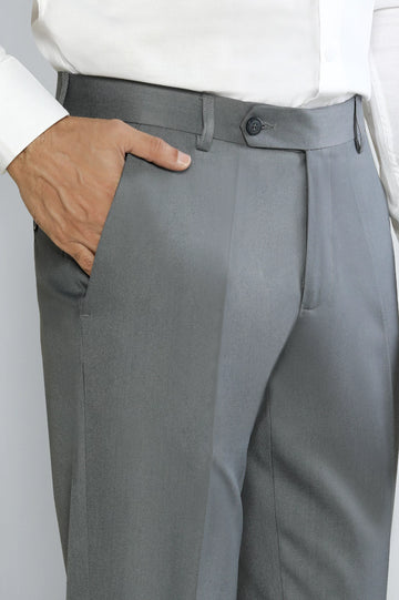 L-Grey Smart Fit Formal Trouser