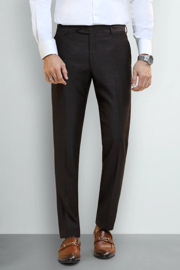 Dark Brown Slim Fit Formal Trouser