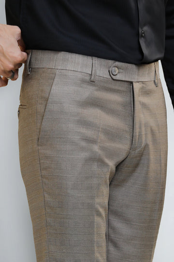 Fawn Slim Fit Formal Trouser