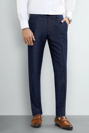 Navy Blue Slim Fit Formal Trouser