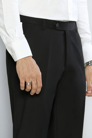 Black Regular Fit Formal Trouser