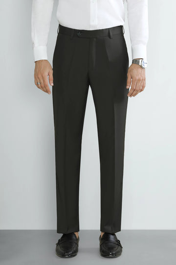 Dark Olive Regular Fit Formal Trouser