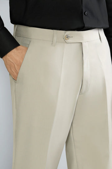 Sand Regular Fit Formal Trouser