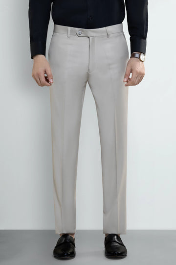 Beige Smart Fit Formal Trouser