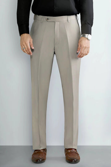 Beige Smart Fit Formal Trouser