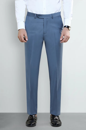Blue Smart Fit Formal Trouser