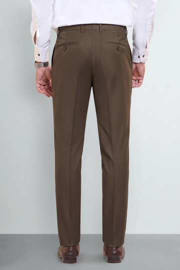 Brown Regular Fit Formal Trouser