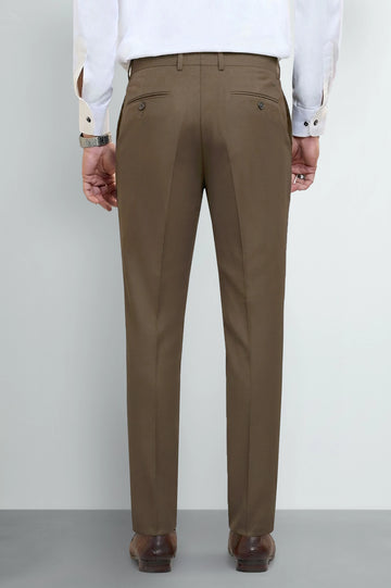 Brown Regular Fit Formal Trouser