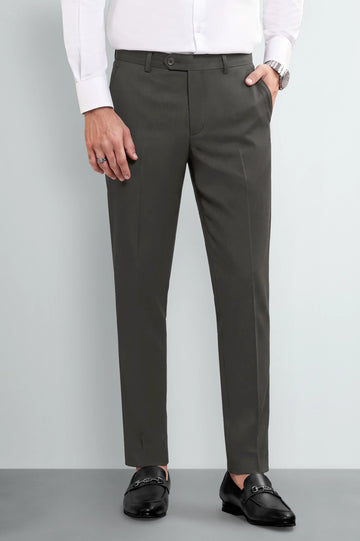 Dark Olive Regular Fit Formal Trouser