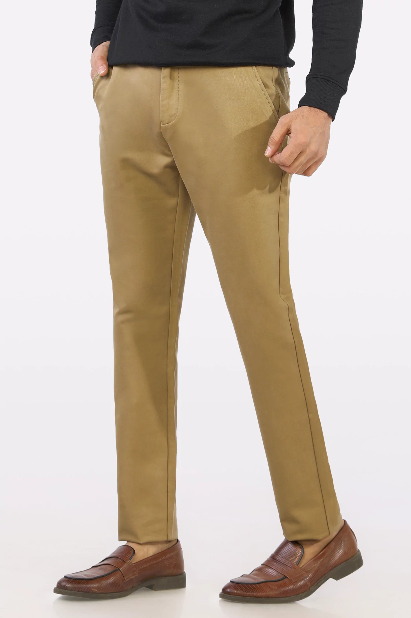 Khaki Smart Fit Cotton Chino From Diners