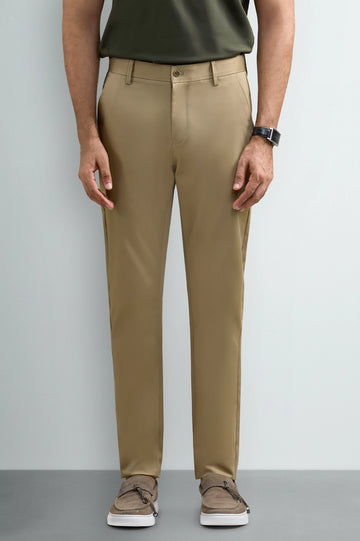Beige Smart Fit Cotton Chino
